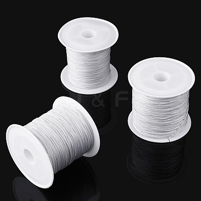 3 Rolls 3 Styles Round Nylon Braided Cord NWIR-TADJ0001-03A-1
