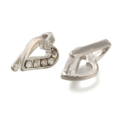 PVD Vacuum Plating & Long-Lasting Plated Brass with Rhinestone Pinch Bails KK-S402-06I-NR-1