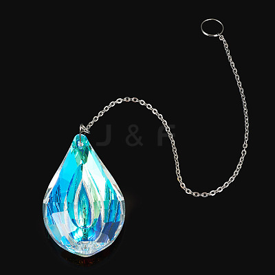 1Pc Transparent Glass Hanging Suncatchers AJEW-TADJ0001-02D-1