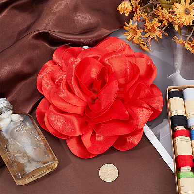 Flower Polyester Brooches JEWB-WH0001-47P-02-1