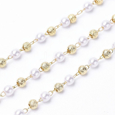 3.28 Feet Handmade Acrylic Beaded Chains X-KK-I651-02G-1