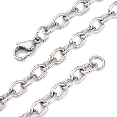 201 Stainless Steel Cable Chain Necklaces NJEW-Q013-12A-P-1