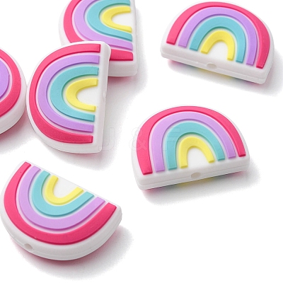 6Pcs Food Grade Eco-Friendly Silicone Focal Beads SIL-YW0001-04E-1