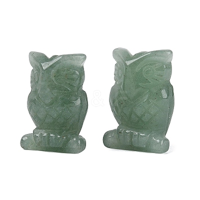 Natural Green Aventurine Owl Figurine DJEW-N005-05D-1
