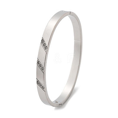 304 Stainless Steel Rhinestone Bangles for Women BJEW-Z092-16P-1