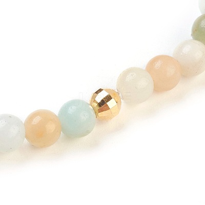 Natural Flower Amazonite Stretch Bracelets BJEW-JB03797-02-1