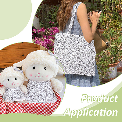 Flower Pattern Cotton Fabric DIY-WH0671-238A-1