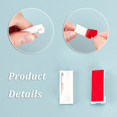 120Pcs Plastic Adhesive Back Bar Pins with Iron Pins FIND-PH0018-41B-1