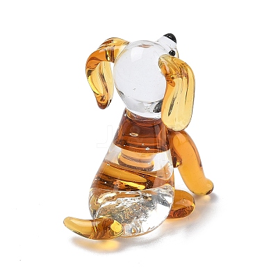 Handmade Lampwork Dog Display Decorations LAMP-F043-10B-1