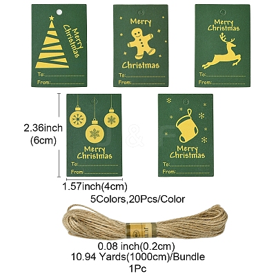 100Pcs Rectangle Paper Gift Tags CDIS-FS0001-19B-1