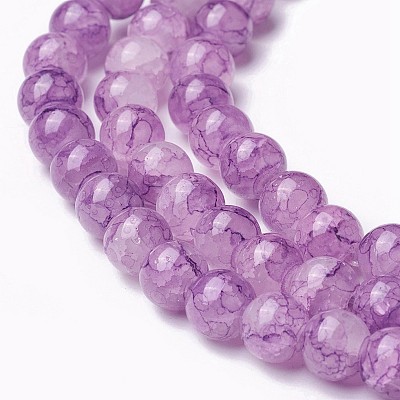 Spray Painted Glass Beads Strands X-GLAA-A038-C-53-1