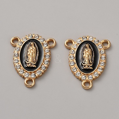 Zinc Alloy Enamel Religion Oval with Virgin Mary Chandelier Component Links FIND-WH0366-384G-06-1