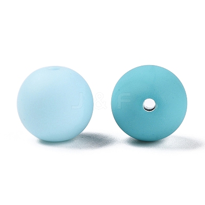 Rubberized Style Imitated Silicone Acrylic Beads MACR-T048-01B-12-1