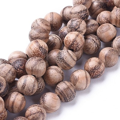 Natural Wood Beads Strands X-WOOD-F008-06-A-1