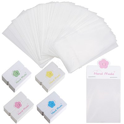 160Pcs 4 Colors Paper Foldable Header Cards CDIS-SP0001-22-1