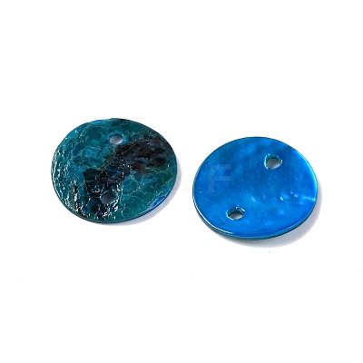 Spray Painted Natural Akoya Shell Connector Charms BSHE-S304-17E-1