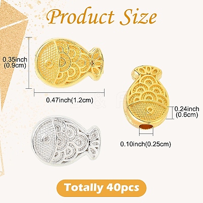 40Pcs 2 Colors Alloy Beads FIND-YW0010-41-1