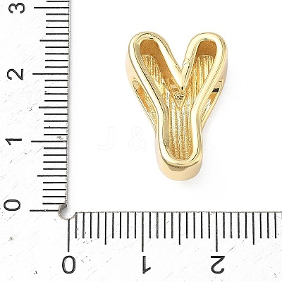 Brass Initial Beads KK-B167-27G-01Y-1