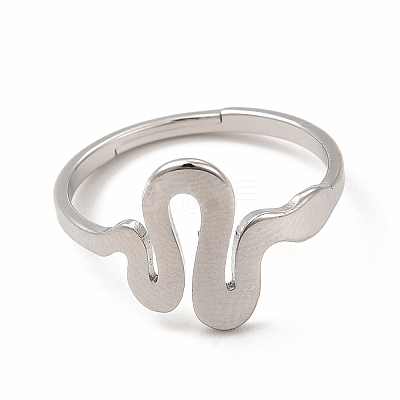 Non-Tarnish 304 Stainless Steel Snake Adjustable Ring for Women RJEW-B027-25P-1