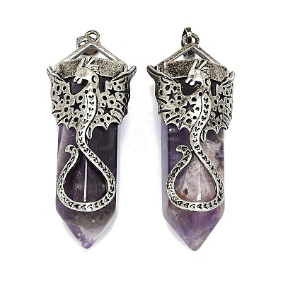 Natural Gemstone Faceted Pointed Bullet Big Pendants G-Q165-02AS-1