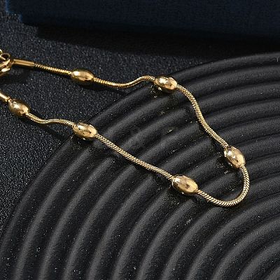 304 Stainless Steel Oval Round Snake Chain Bracelets SA-CBA2696-15G-1
