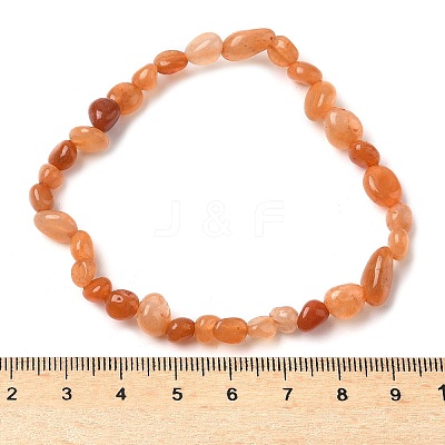 Natural Red Aventurine Beads Stretch Bracelets for Men Women BJEW-I320-01B-1