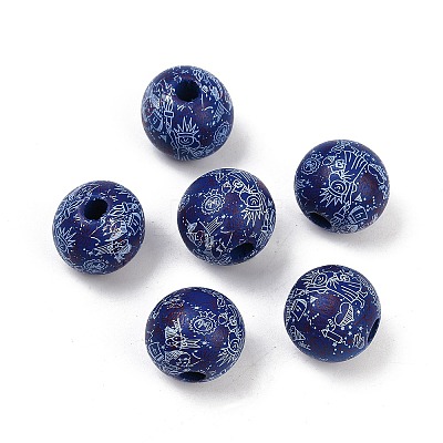 Independence Day Theme Wood European Beads WOOD-Z005-01C-03-1