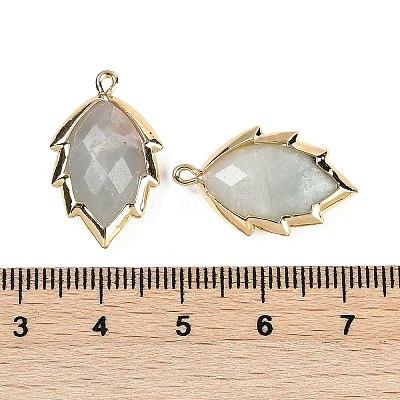 Natural Flower Amazonite Faceted Leaf Pendants G-I375-04G-21-1