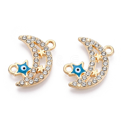 Moon Alloy Enamel Connector Charms ENAM-T013-13KC-01-1