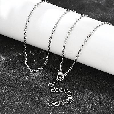 Non-Tarnish 304 Stainless Steel Cable Chain Necklace X-STAS-T040-PJ204-80-1
