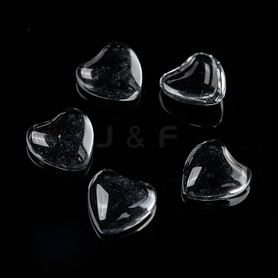 Transparent Glass Heart Cabochons GGLA-R021-8mm-1