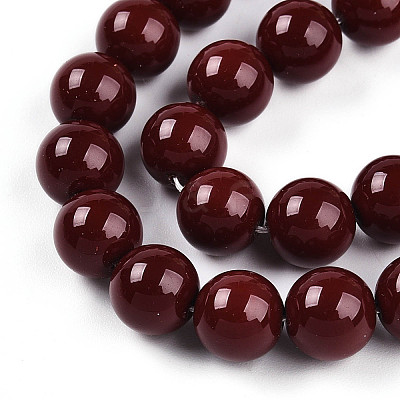 Baking Paint Pearlized Glass Pearl Bead Strands HY-N002-8mm-D01-1