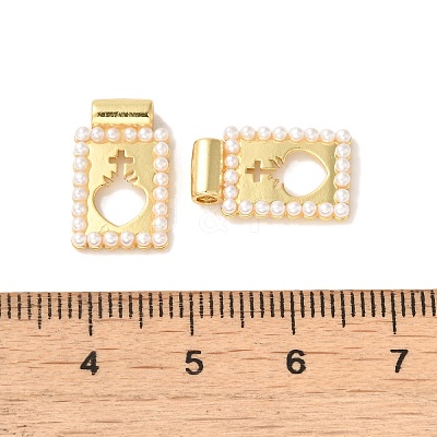 Rack Plating Brass & Acrylic Pearl Pendants KK-G488-05A-G-1
