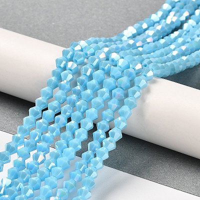 Opaque Solid Color Electroplate Glass Beads Strands X1-GLAA-F029-P4mm-A12-1