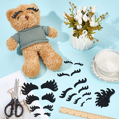400Pcs 4 Styles Felt Craft Doll Eyelash DIY-GF0013-62-1