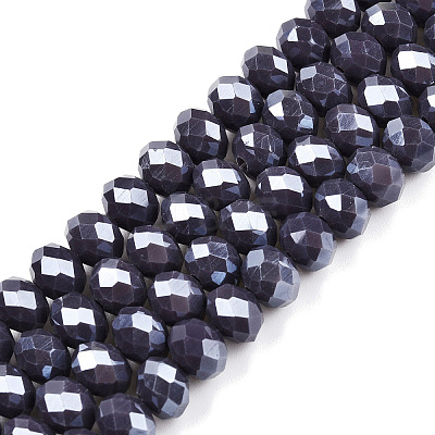 Electroplate Glass Beads Strands EGLA-A044-P8mm-A11-1