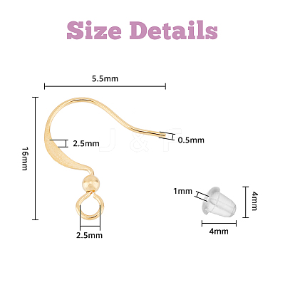 150Pcs Brass Earring Hooks KK-DC0002-43-1