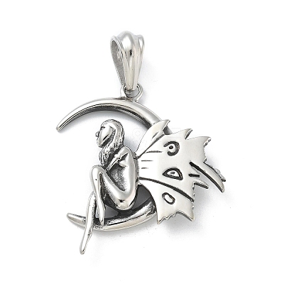 304 Stainless Steel Pendants STAS-B077-02AS-01-1