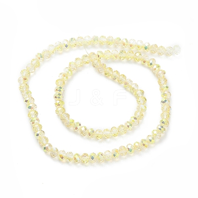 Electroplate Transparent Glass Beads Strands EGLA-K015-07E-1