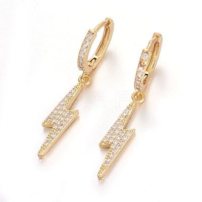Brass Leverback Earrings EJEW-E234-02G-1