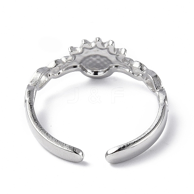 Non-Tarnish 304 Stainless Steel Open Cuff Ring Finding RJEW-C046-07P-1