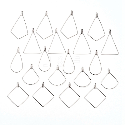 Tarnish Resistant 304 Stainless Steel Wire Pendants STAS-X0017-14P-1