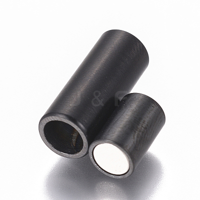 304 Stainless Steel Magnetic Clasps with Glue-in Ends STAS-I120-52MB-A-1