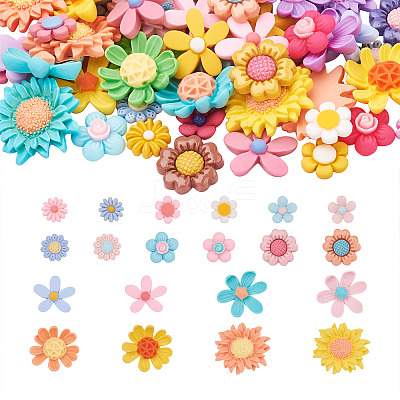 200Pcs 10 Style Opaque Resin Cabochons RESI-CD0001-09-1