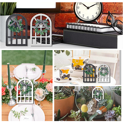 6Pcs 3 Colors Natural Wood Display Decorations HJEW-NB0001-16-1
