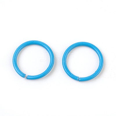 Spray Painted Iron Open Jump Rings IFIN-F149-B10-1