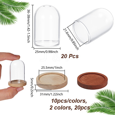 20Pcs Clear Glass Dome Cover AJEW-NB0007-84-1