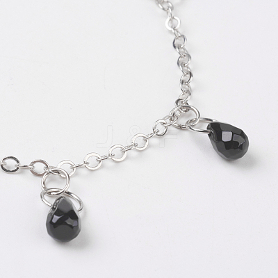 Faceted Natural Gemstone Anklets AJEW-AN00222-1