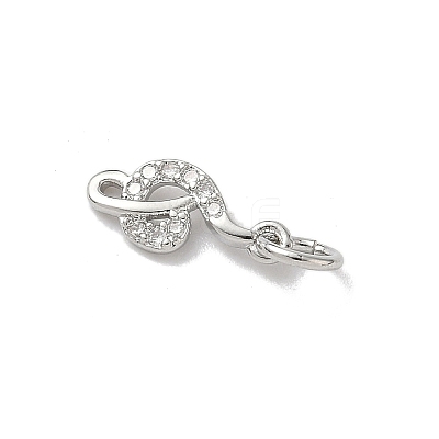 Brass Micro Pave Clear Cubic Zirconia Charms KK-A273-14P-1