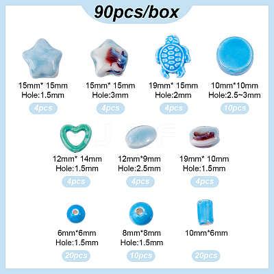 Handmade Porcelain Beads Sets PORC-DR0001-01B-1